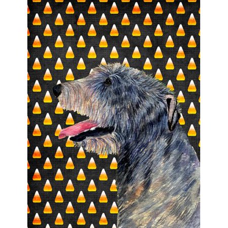 Caroline's Treasures Irish Wolfhound Candy Corn Halloween Portrait 2-Sided Garden Flag