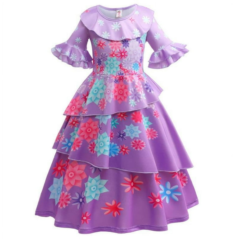 Encanto Cosplay Costume Encanto Mirabel Flower Print Princess discount Dress Cosplay Costume Custom Made Size