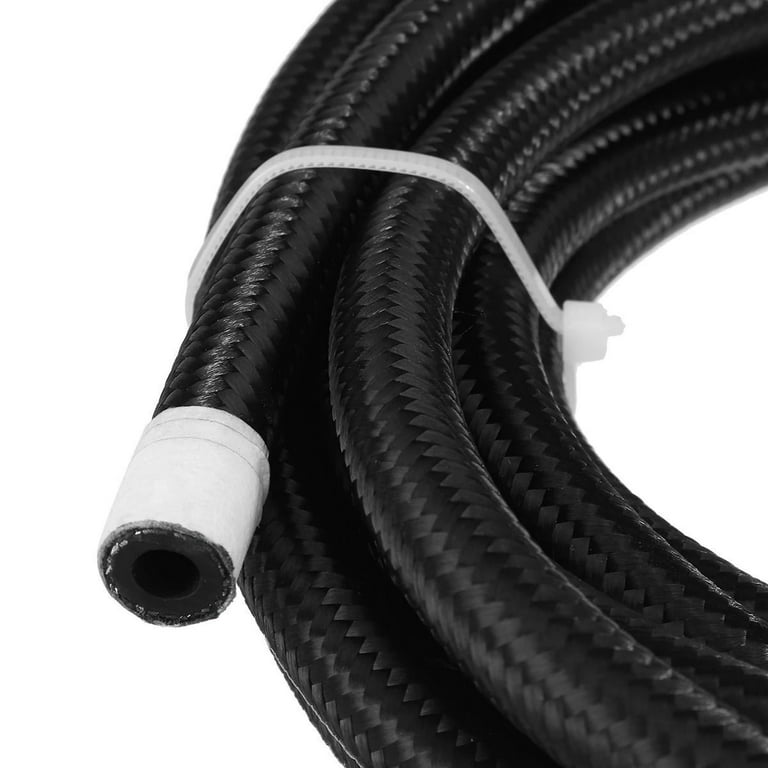 CozyBox (3ft, 5ft, 10ft, 20ft) AN6 Black Braided Fuel Hose Oil Gas Line 6AN  Nylon/Stainless Steel Braided Car Parts Accessories
