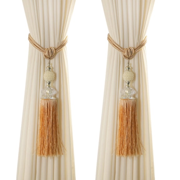 2 Pack Curtain Tiebacks with Tassel, Outdoor Decorative Curtain Holdback, Modern Rope Window Curtain Ties Backs Draperies Holder for Office Home Window Decoration