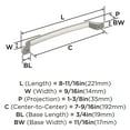 thumbnail image 6 of Amerock Bellamy 7-9/16 inch (192mm) Center-to-Center Satin Nickel Cabinet Pull, 6 of 7