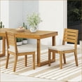 thumbnail image 2 of Outdoor Dining Chairs with Cushions (Set of 2) – Natural Acacia, Beige | Slat Back | Natural, 2 of 14