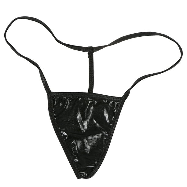 Women's Sexy Glossy Wetlook Leather G-String Thong Panties Bikini ...