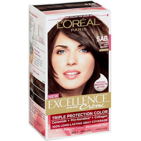 - LOreal Paris Excellence Creme Pro - Keratine # 5AB Mocha Ash Brown - Cooler - 1 Application Hair Color