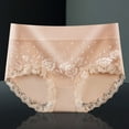 thumbnail image 4 of Panties for Women,Fashion Everyday Comfort Underwear Soft Mid Rise Lace Breathable Panties for All Day Wear,Womens Underwear,Beige,2XL, 4 of 5