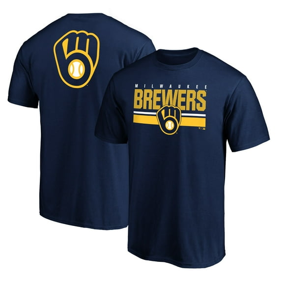 Men's Navy Milwaukee Brewers End Game Team Wordmark T-Shirt