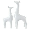 thumbnail image 2 of 2x Estatua de ciervo moderna Arte artesanal Artesanía de animales Escultura de la suerte de Feng Shui para Blanco, 2 of 9