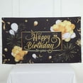 thumbnail image 2 of Efavormart 6ftx3ft Black / Gold Happy Birthday Photo Booth Backdrop Decoration, Large Polyester Background Banner, 2 of 5