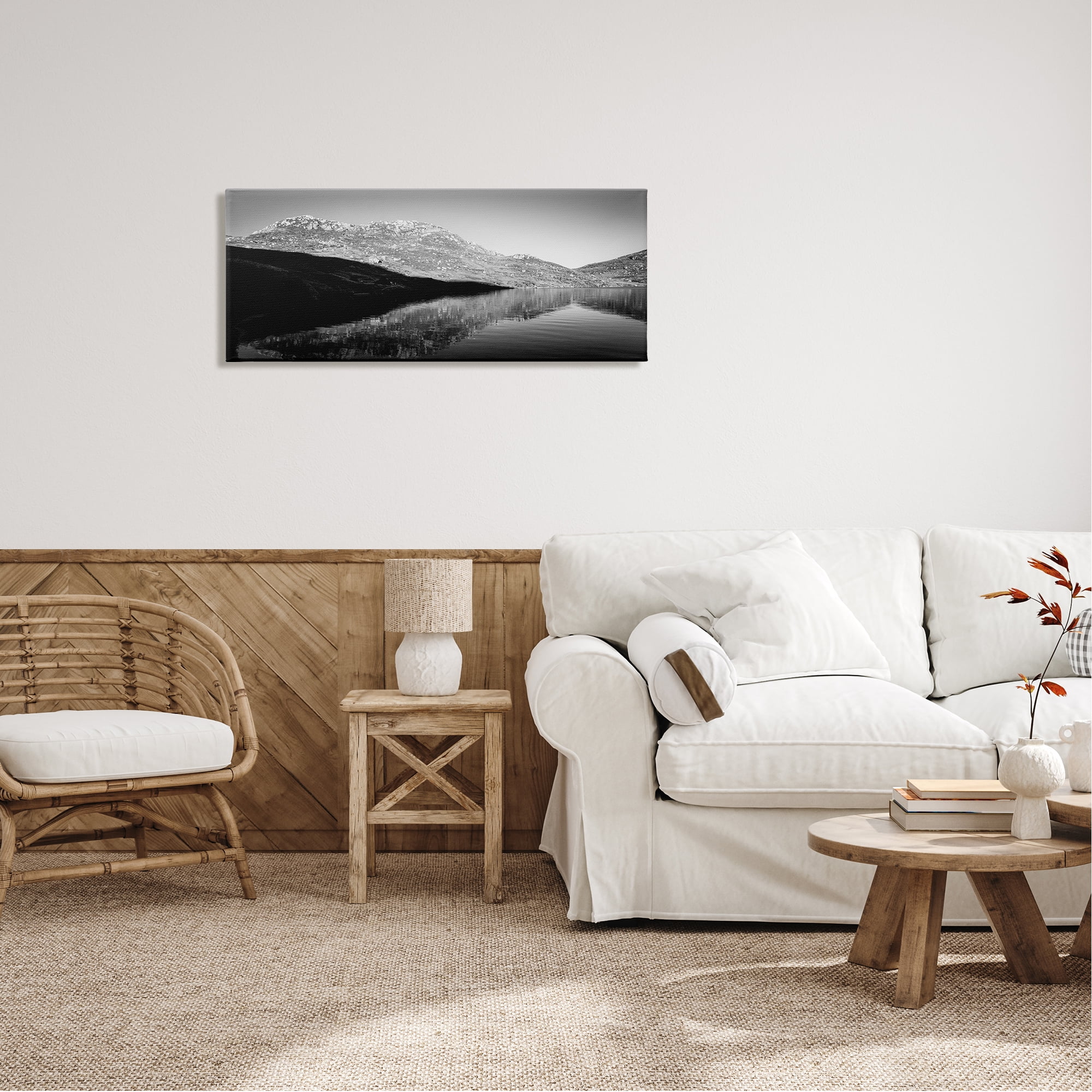 Stupell Industries Dark Lake Landscape Nature Photography Gallery Wrapped Canvas Print Wall Art, 40 x 17