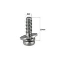 thumbnail image 2 of Uxcell Tornillos de Cabeza Pan M2x0.2'' Piezas de Acero al Carbono Color Plateado 20 pcs, 2 of 2