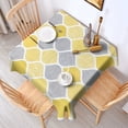 thumbnail image 2 of Yellow and Gray Geometric Quatrefoil Pattern Square Tablecloth,Waterproof Square Table Cover,Wipeable Spillproof Washable Table Cover for Home Kitchen Party Decor 52"x52"(132x132cm), 2 of 6