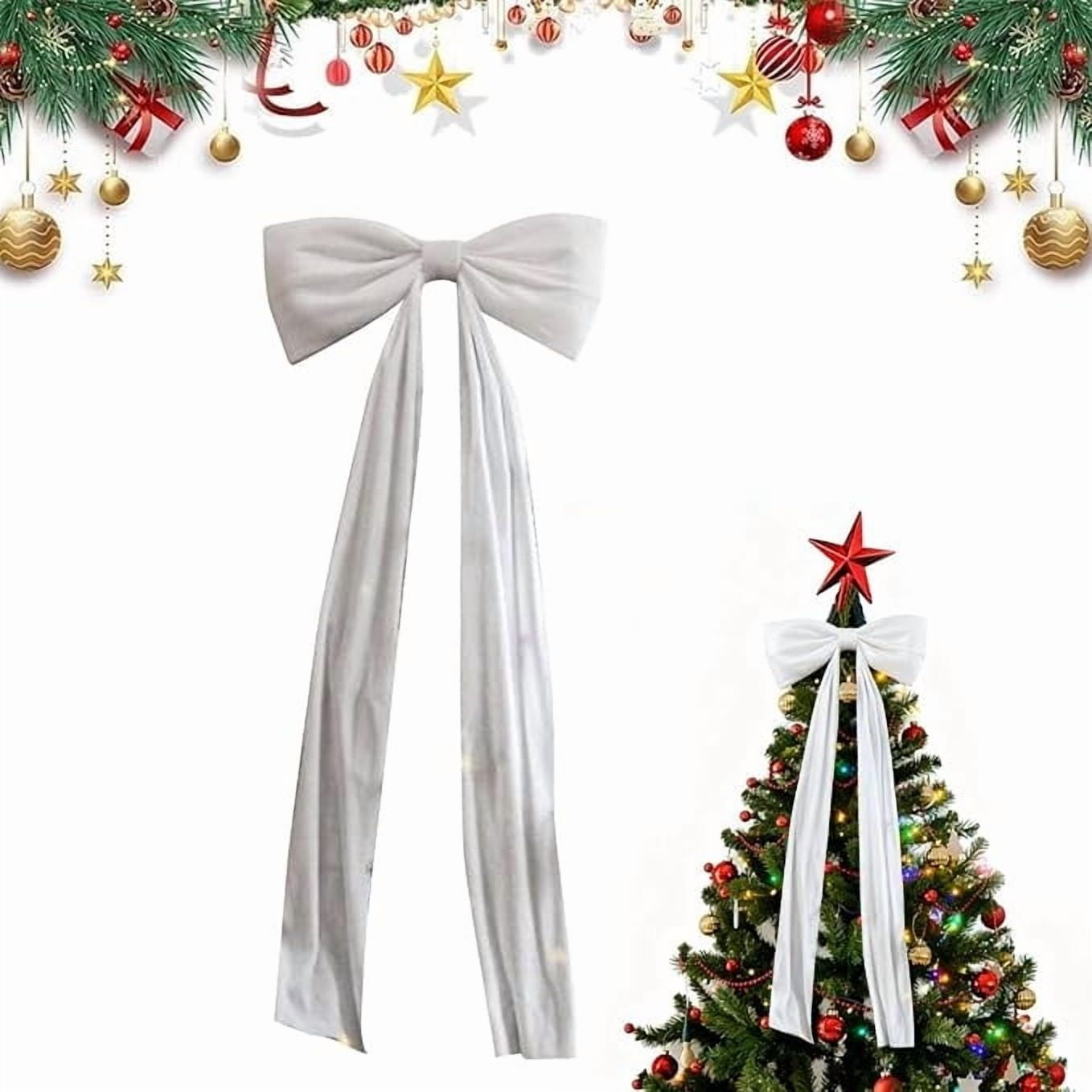 Extra Large Christmas Bow Topper – Oversized Holiday Ribbon for Wreaths, Tree Toppers, Fireplace Mantels – Classic Decoration for Indoor & Outdoor Festive Displays