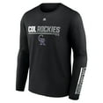 thumbnail image 2 of Men's Majestic Black Colorado Rockies Flip Mode Long Sleeve T-Shirt, 2 of 3