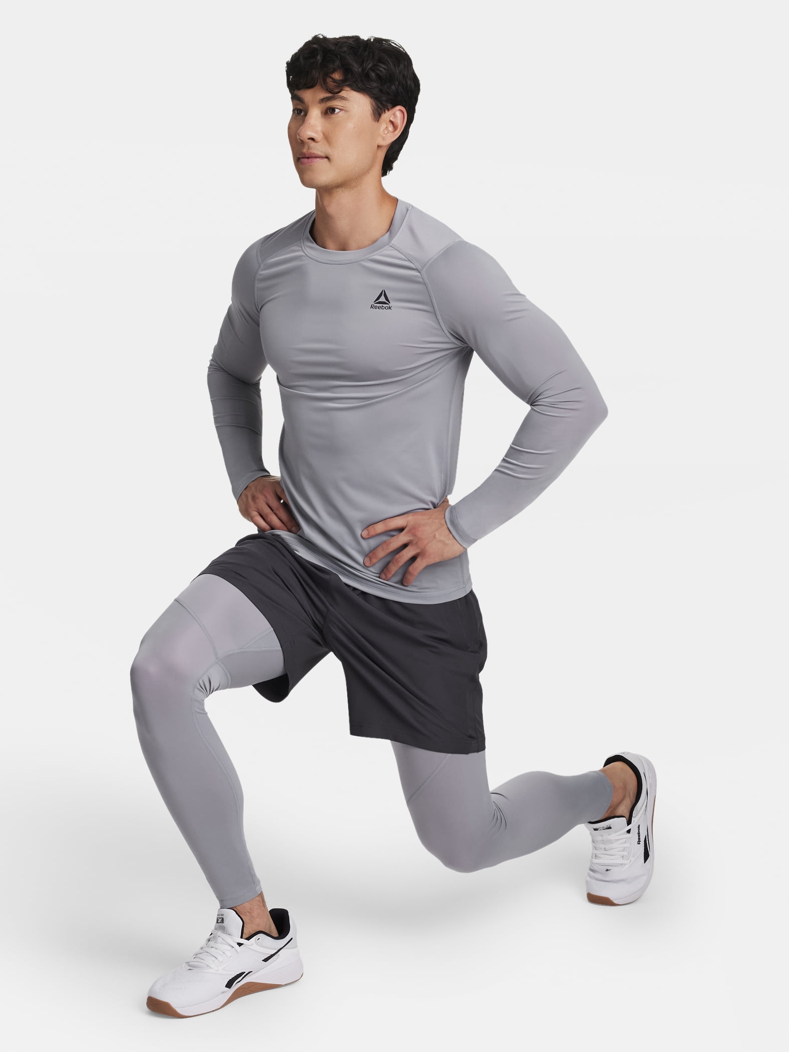 Reebok Men's and Big Men's Kinetic Compression Long Sleeve Top, Sizes XS-5XL