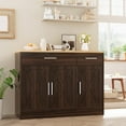 thumbnail image 3 of XgoodX Sideboard Buffet Cabinet with Storage, 43” Farmhouse Coffee Bar Storage Cabinet with Drawers and Shelves, Modern Buffet Table for Kitchen, Dining Room, Rustic Brown, 3 of 9