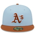 thumbnail image 2 of Men's New Era Light Blue/Brown Athletics Spring Color Basic Two-Tone 59FIFTY Fitted Hat, 2 of 5