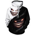 thumbnail image 2 of Rebaike Yin Yang Inspired Hoodie for Men Women, Black White Duality Monster Grin Graphic Pullover, Creepy Smile Gothic Streetwear Sweatshirt, Light and Dark Abstract Hooded Top ﻿, 2 of 8