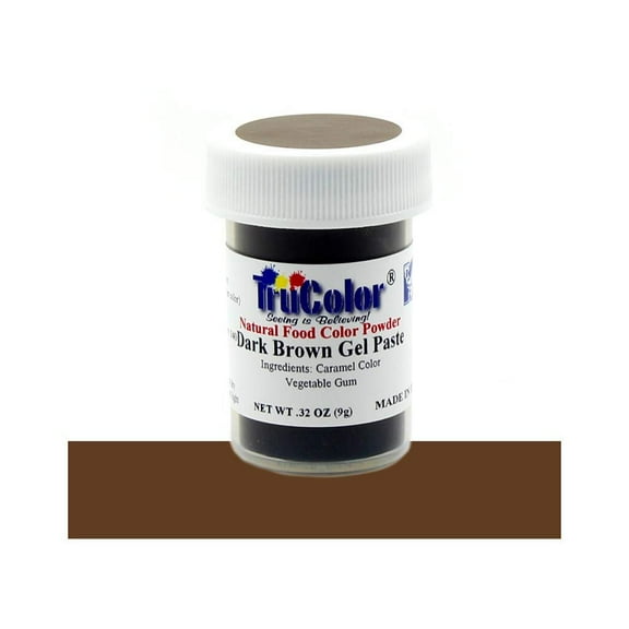 TruColor Dark Brown Natural Gel Paste Powder Food Coloring, 9 Grams