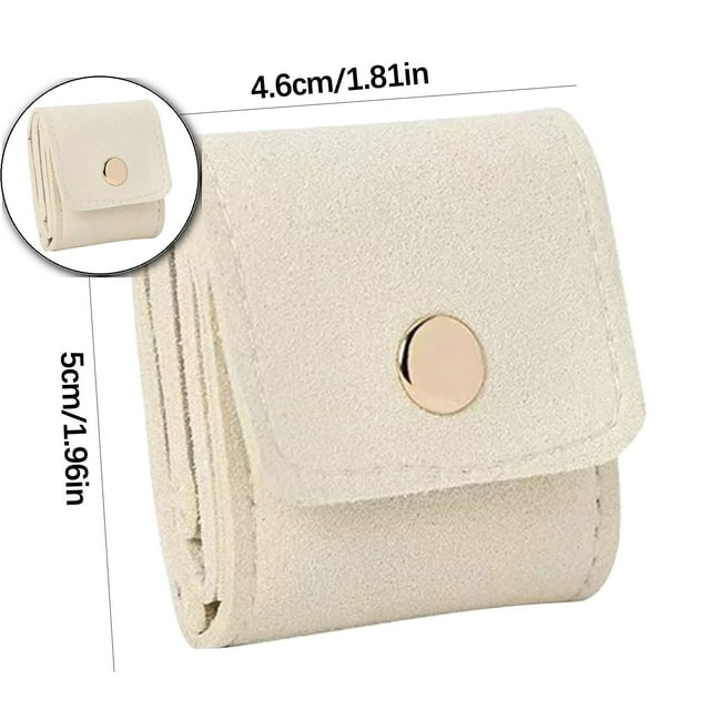Dvruxg Mini Travel Jewelry Bag, Portable Foldable Travel Jewelry Organizer Case, Mini Travel Jewelry Roll Bag with Buckle, for Earrings, Rings, Necklaces