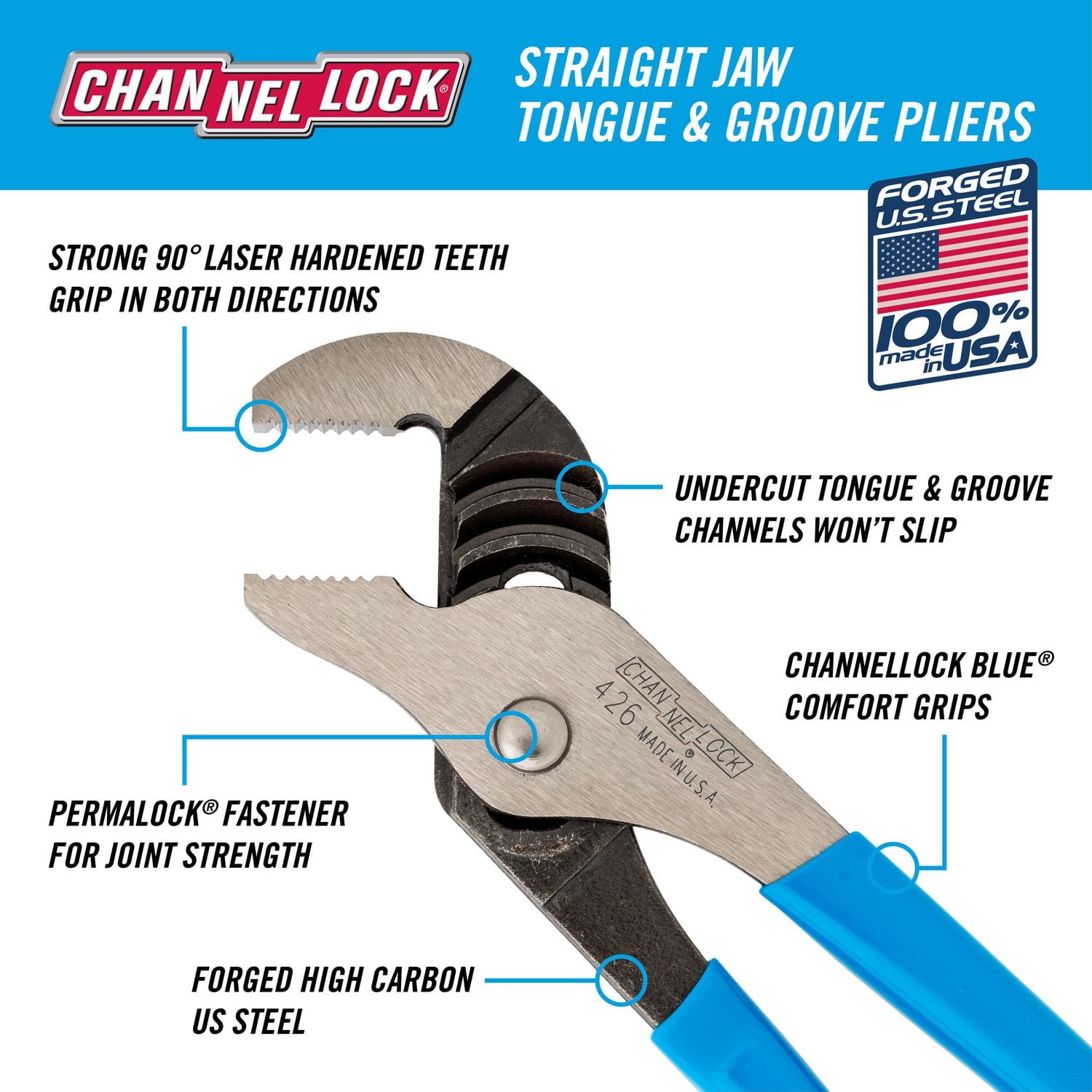 CHANNELLOCK 6.5" Languette et Rainure