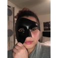 thumbnail image 4 of Máscara de mascarada vintage El fantasma de la ópera CHAO Oro negro media cara con un solo ojo, 4 of 5