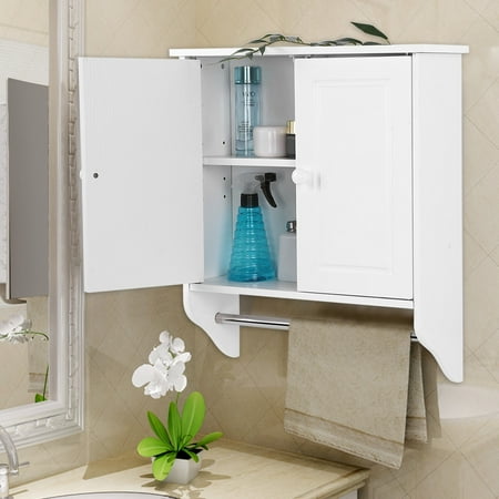 Hilitand Wall Mount Wooden Cabinet Towels Clothes Storage Hilitand Wall Mount Wooden Cabinet Towels Clothes Storage Bathroom Kitchen Laundry With A Stick Hanging