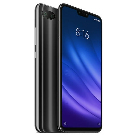 Xiaomi Mi 8 Lite (64GB, 4GB RAM) 6.26" Full Screen Display, Snapdragon 660, Dual AI Camera's, Factory Unlocked Phone - International Global 4G LTE Version (Black)