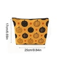 thumbnail image 3 of Halloween Zipper Cosmetic Pouch Multi Pattern Printed Thick Woven Fabric Spacious Trapezoid Shape for Makeup Keys Toiletries Daily Commute Travel Toiletry Bag Holiday Gift Wrap, 3 of 7