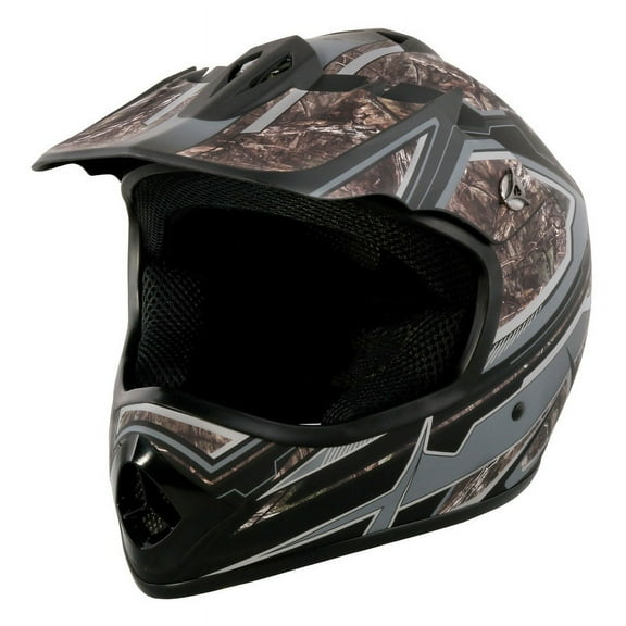Youth Frenzy Mossy Oak Camo Mx off-road Motocross, ATV, Dirt Bike Helmet, Dot Approved - Medium