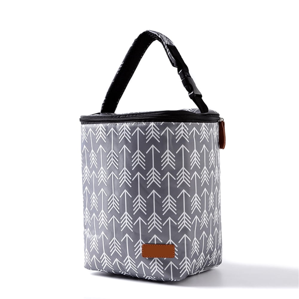 Insulated Baby Bottle Bag Portable Breastmilk Storage Tote Polyester Feeding Bottle Pouch for
