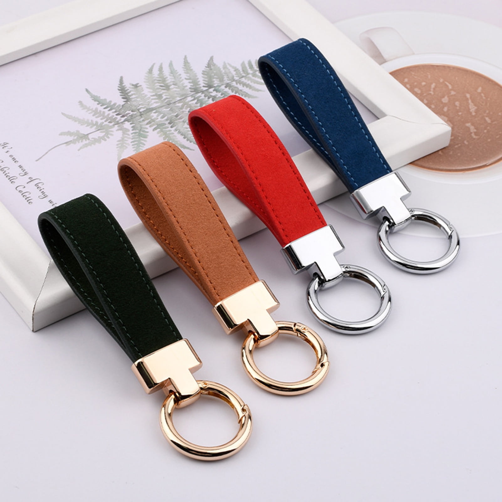 Classic Rectangle Leather Keychain | Personalized Premium Leather Keyc