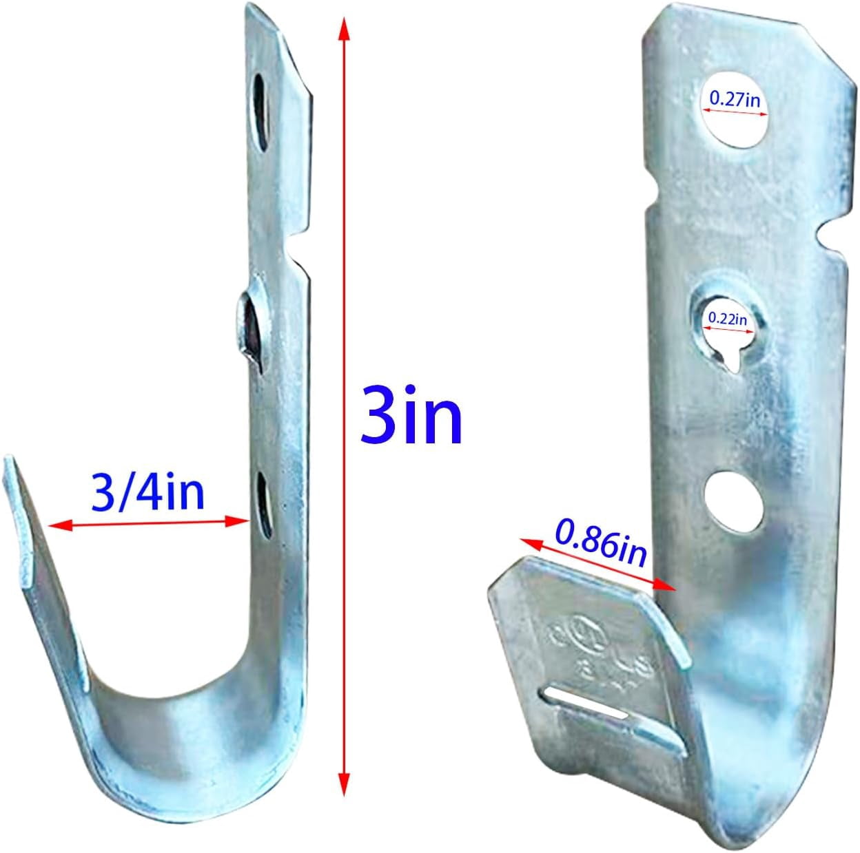 JJEAN-Visheshi 3/4 inch Cable Bracket J-Hook, Heavy-Duty Metal Cable J-Hook, Used for Vertical Surfaces and Walls, Suitable for Cable and Wire Management (25 Packs)