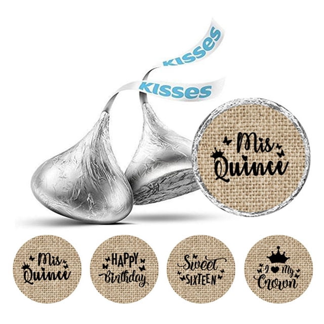 Darling Souvenir chocolate Candy Labels 190 Pcs Quinceanera Party Theme Stickers-Beige