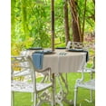 thumbnail image 3 of Outdoor Tablecloth with Umbrella Hole, Khaki and White Stripe Round Tables Waterproof Tabletop Collection for Patio, Garden, Picnic, Camping, Dining 60R, 3 of 6