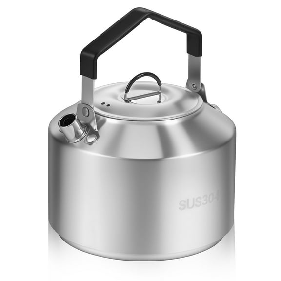Camping Kettle with Anti Scald Handle Stainless Steel Portable Camp Tea Coffee Pot for Travel Outdoor Activity