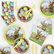 Easter Bunny and Basket Party Supplies Kit for 8 Guests