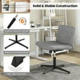 thumbnail image 3 of Costway Criss Cross Legged Office Chair Ergonomic Mid Back Computer Desk Chair Gray, 3 of 9