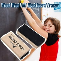 Denhf 1Pc Wooden Chalkboard Eraser, Campus Style Dust-Free Blackboard Eraser, White Board Erasers for Home Office Supplies, Felt Wood Chalk Eraser, Classroom Must Haves, 4.9 x 2.2 Inch