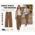 thumbnail image 2 of SWQZVT Womens Track Pants Side Stripe Sweatpants Casual Lounge Workout Drawstring Pants, 2 of 8