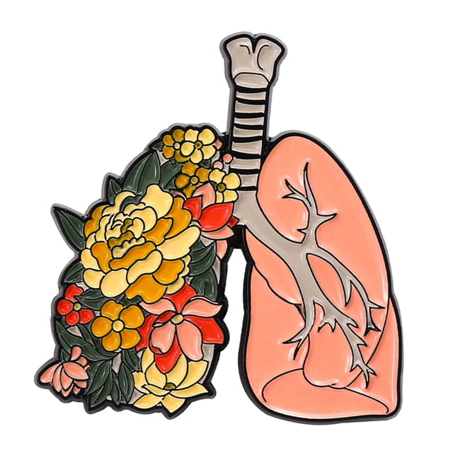 Broche de órganos humanos, accesorio, decoraciones creativas, disfraces, joyería, regalo, moda. flores de pulmón