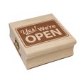 thumbnail image 1 of Yes We're Open Sign Square Rubber Stamp Stamping Scrapbooking Crafting - Small 1.25in, 1 of 7