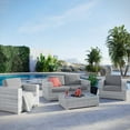 thumbnail image 2 of Lounge Sectional Sofa Chair Set, Rattan, Wicker, Grey Gray, Modern Contemporary Urban Design, Outdoor Patio Balcony Cafe Bistro Garden Furniture Hotel Hospitality, 2 of 10