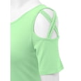 thumbnail image 4 of Made by Johnny Women's Loose Short Sleeve Strappy Cold Shoulder Top M MINT, 4 of 6