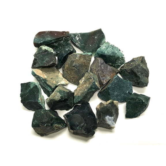 Zentron Crystal Collection: 1/2 Pound Rough Natural Green Jasper Stones with Velvet Bag