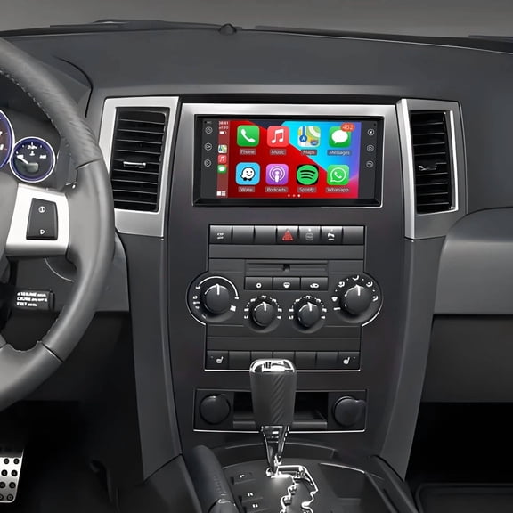 4 64GB Android 13 Car Stereo For Jeep Grand Cherokee 2005 2006 2007 2008 2009 2010 - 7" IPS Touchscreen   CarPlay/Android Auto   AHD Backup Camera ​Bluetooth/ WiFi, FM, GPS Navigation,SWC​