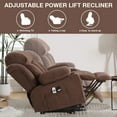 thumbnail image 3 of HSUNNS Power Lift Recliner Chair with Massage and Heat Function for Adult, Oversized Living Room Single Sofa with Cup Holders and USB Charge Port, Side Pockets, Remote Control, Brown, 3 of 10