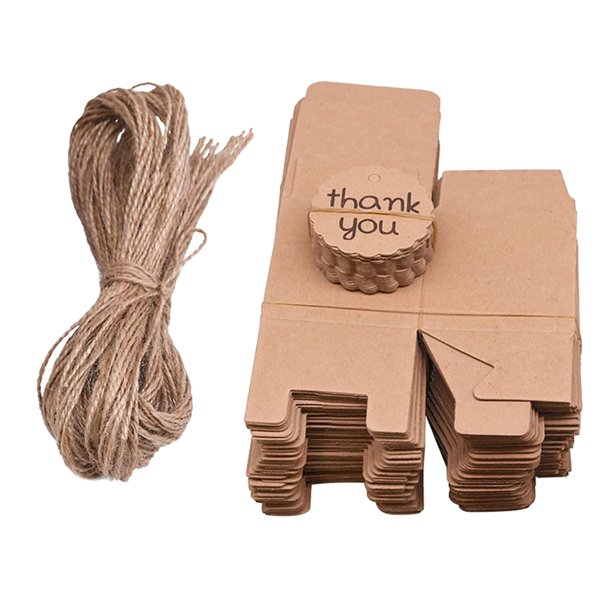 50 cajas de regalo para baby shower, caja de embalaje de regalo de papel kraft, cajas kraft para niña y Los 9x6.5x2.4cm