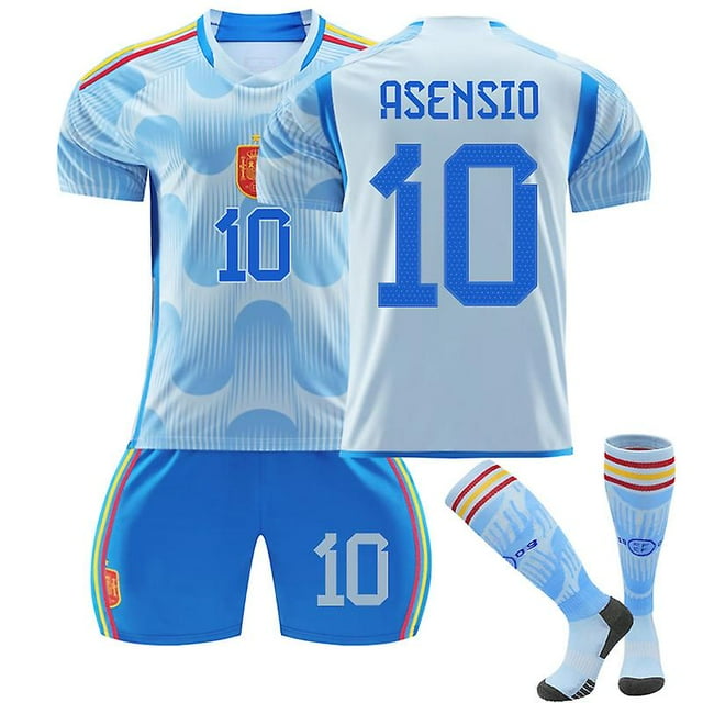 # 10asensio 22-23 España Jersey Kits Niños Uniformes de fútbol masculino Jersey de fútbol rojo-- BmatwkZeng Bmatwk Jersey
