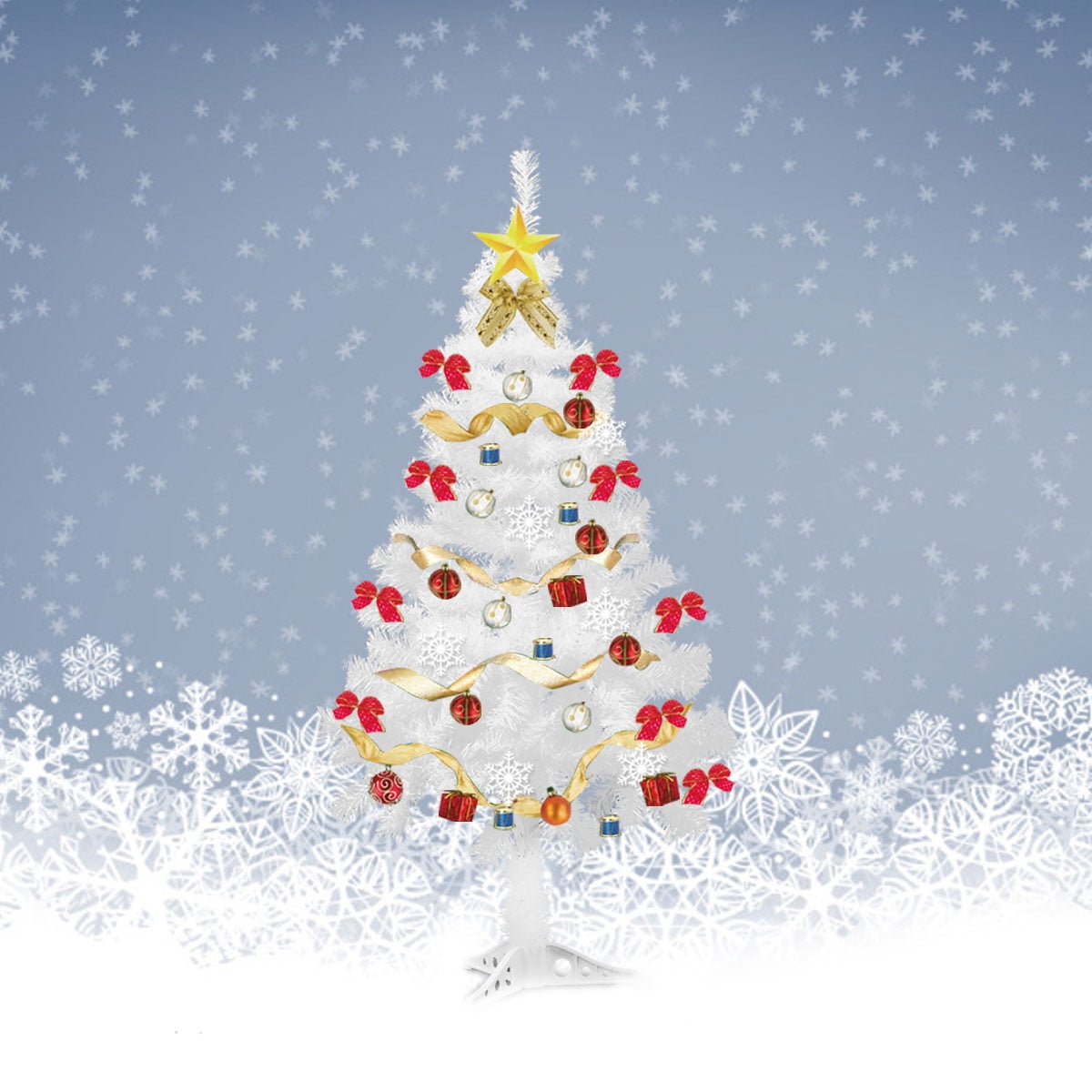 Kepooman 4ft Artificial White Christmas Tree with Solid Stand, Christmas Festival Decorations for Indoor Kepooman 4ft Artificial White Christmas Tree with Solid Stand, Christmas Festival Decorations for Indoor