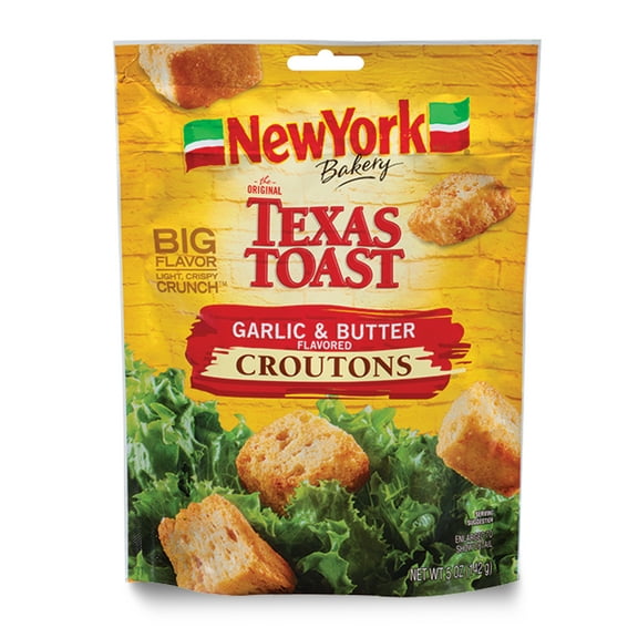 New York Bakery Texas Toast Garlic and Butter Croutons, 5 oz Bag